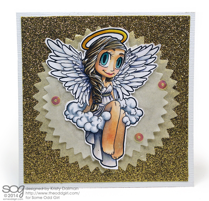 In the Clouds of a Starry Sky, Kristy Dalman, Some Odd Girl stamps using Angel Mae Digital Stamp